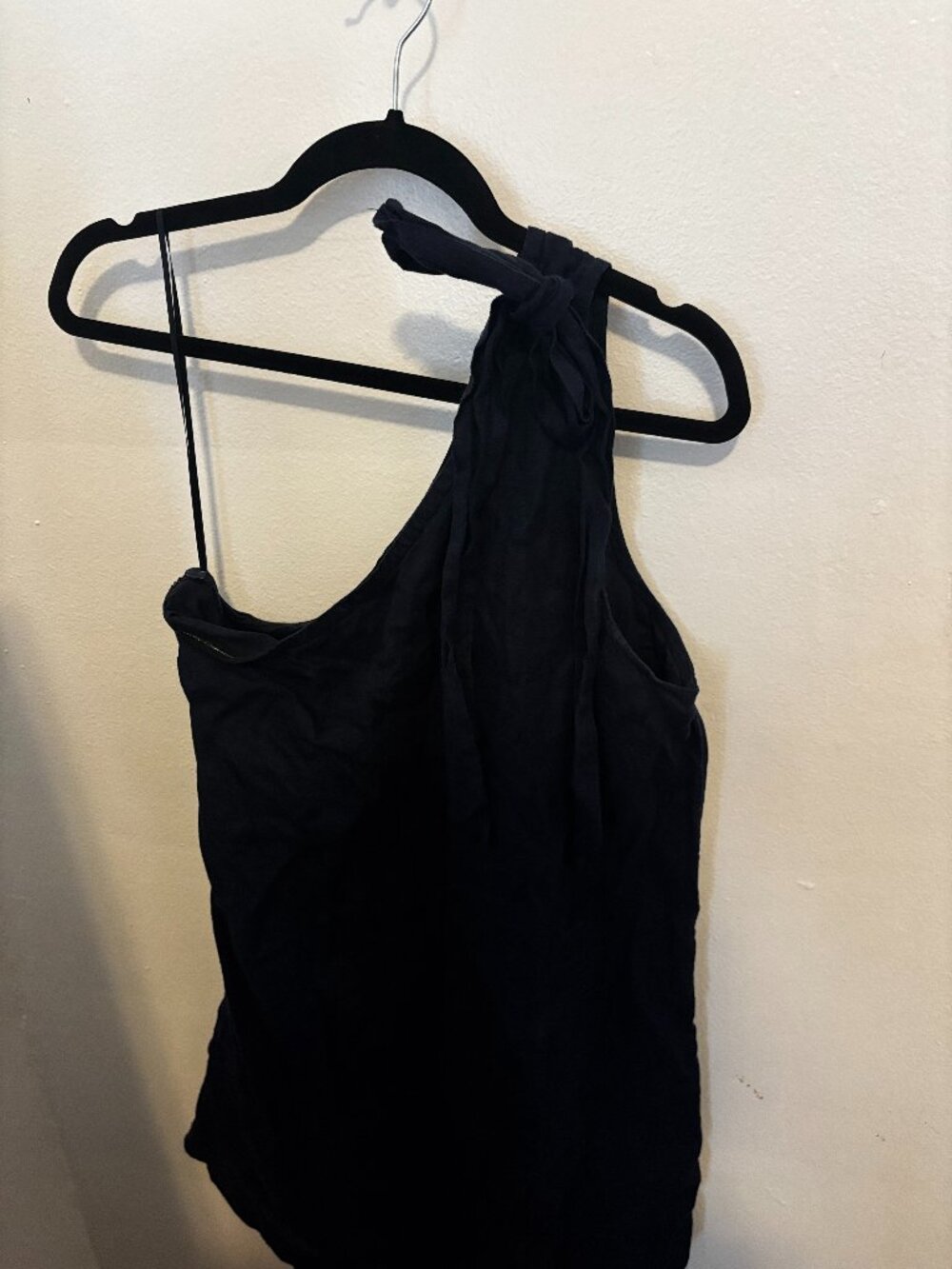 J.Crew One-shoulder linen shift dress in Navy M
